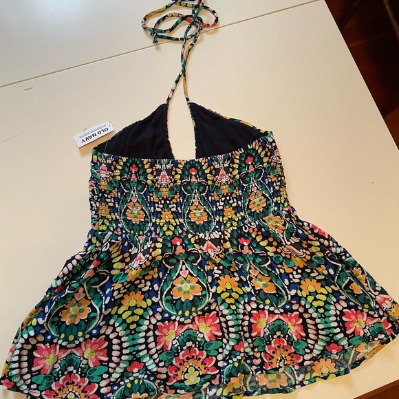 Bright, Colorful Crinkle Gauze Halter - Picture 2 of 6